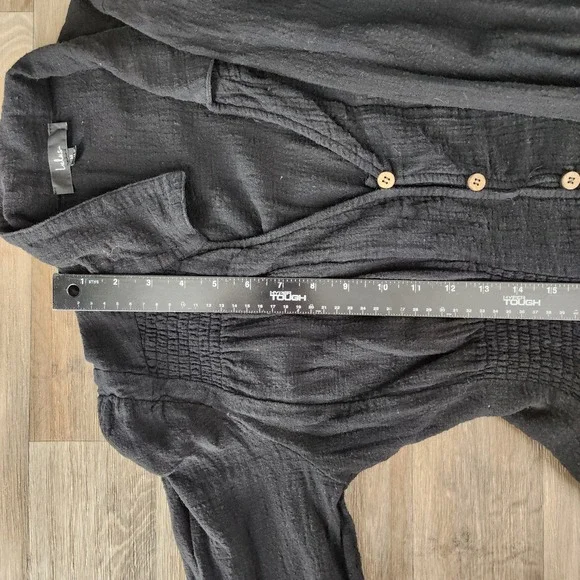 Lulus Black Long Sleeve Mini Dress Button Down Shirt Dress Medium - Picture 6 of 13